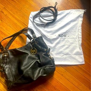 Michael Kors Tristan Soft Black Leather Shoulder Bag